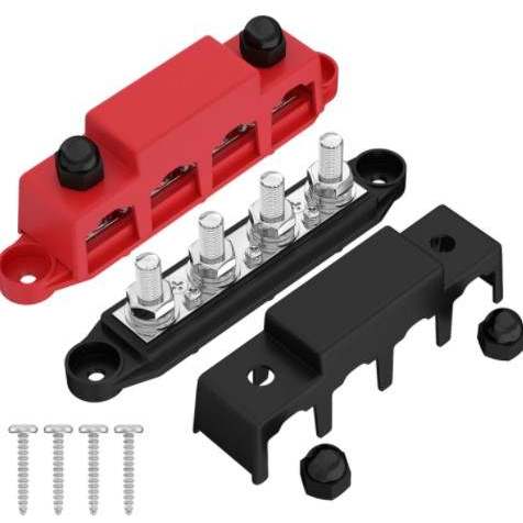 Battery Busbar Combiner 250A 4 way (Pair B/R)