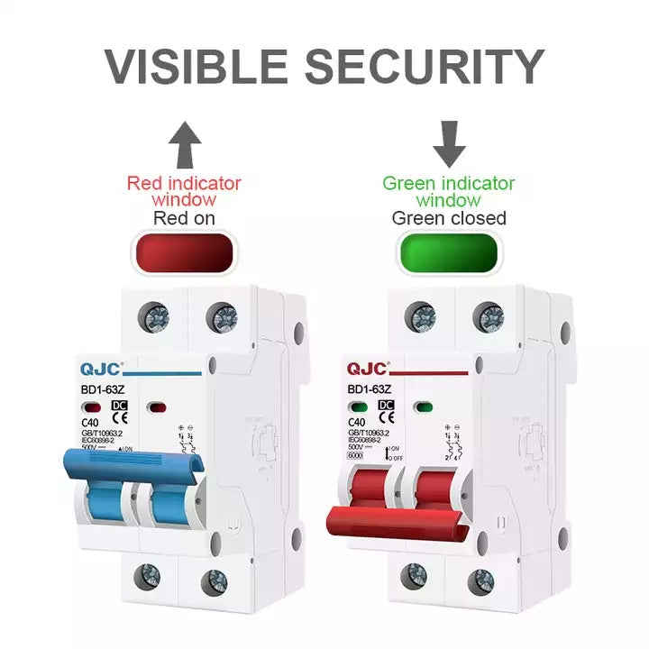 QJC DC MCB Solar Circuit Breaker 500V