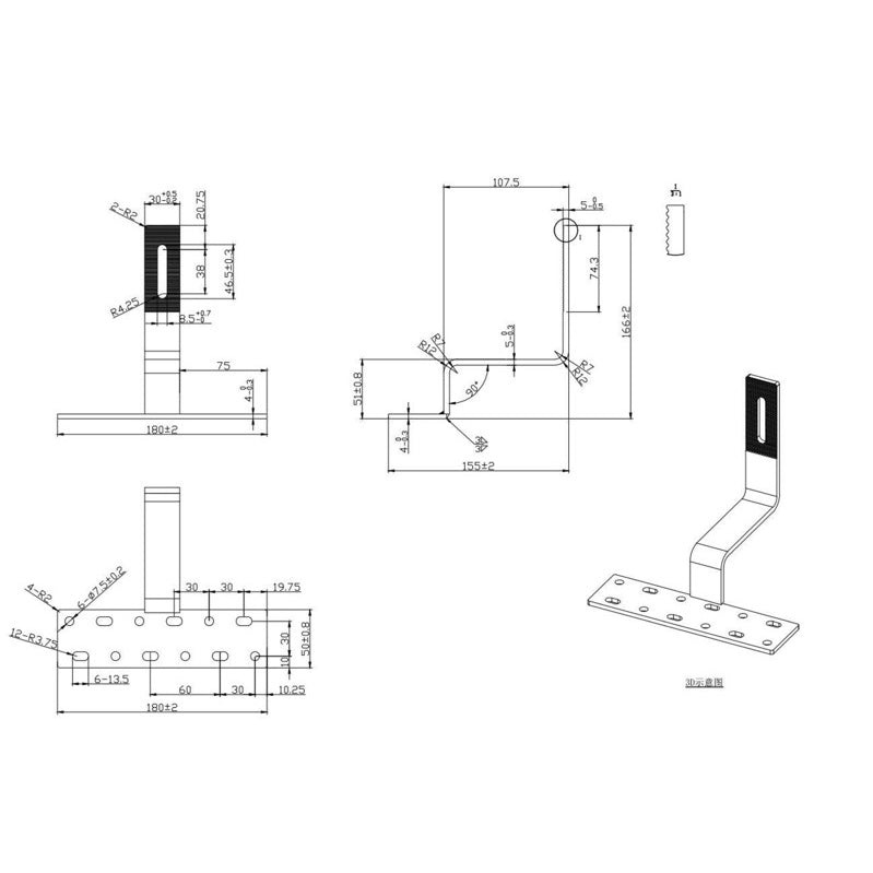 Solar Tile Roof Hook Foot Mount