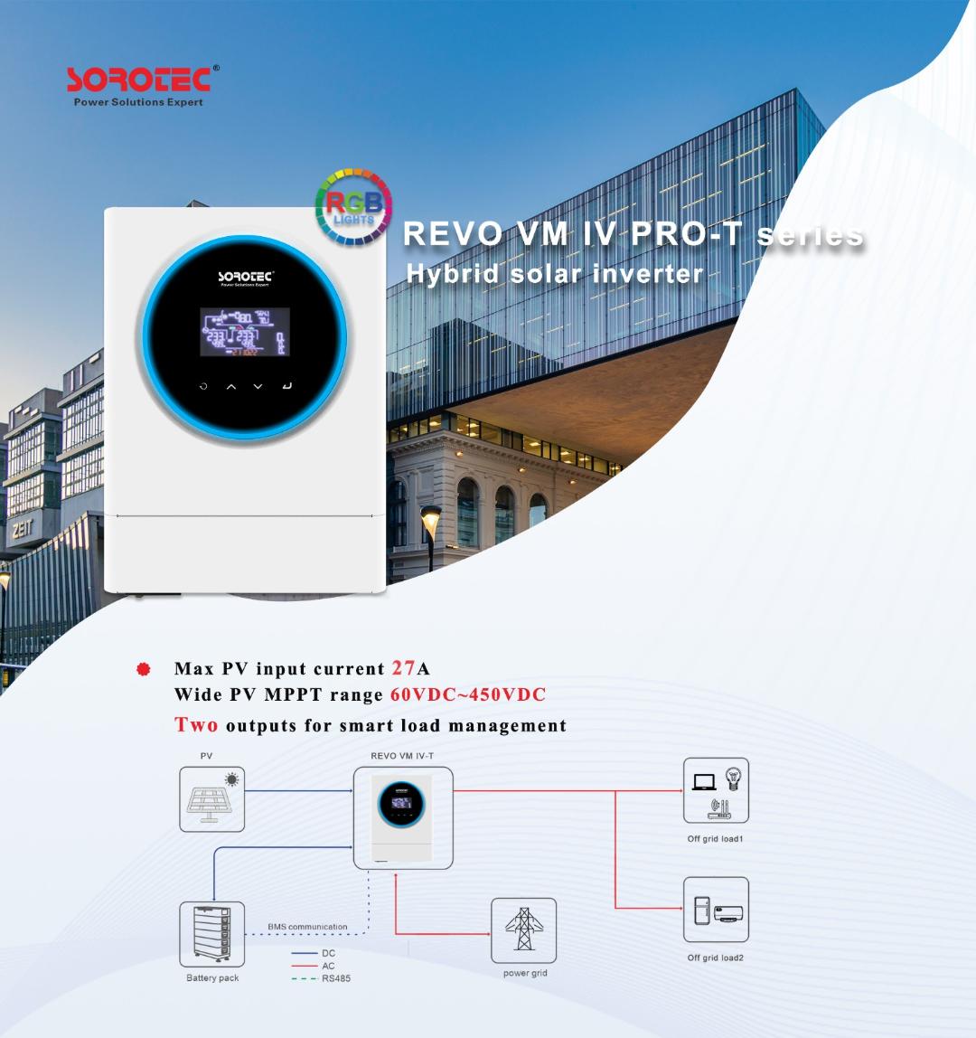 SOROTEC REVO VM IV PRO-T - 4KW, 24V Hybrid Solar Inverter